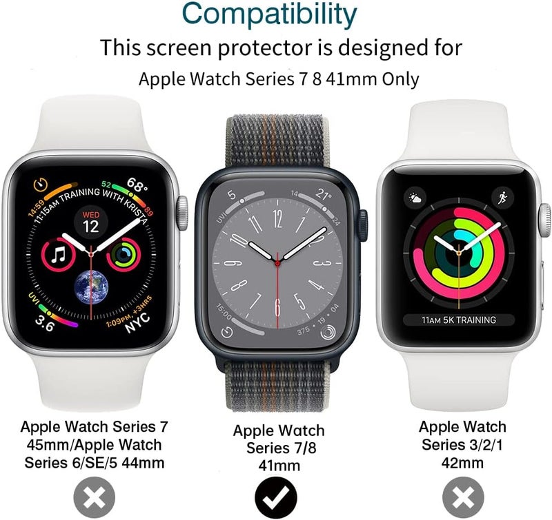 LK 6 Pack for Apple Watch 41mm / 40mm Screen Protector (Series 8 & 7 & 6) [Upgrade Flexible Film] Self-Healing, Ultra-thin Screen protector for Apple Watch 41mm, Touch Sensitive, Bubble Free - Image 2
